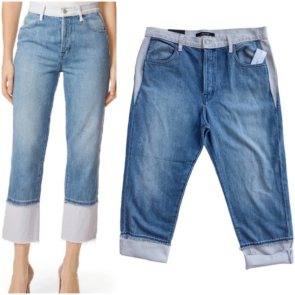 J Brand Denim - J Brand NWT SZ 32 Wynne high rise crop straight jeans two tone button fly